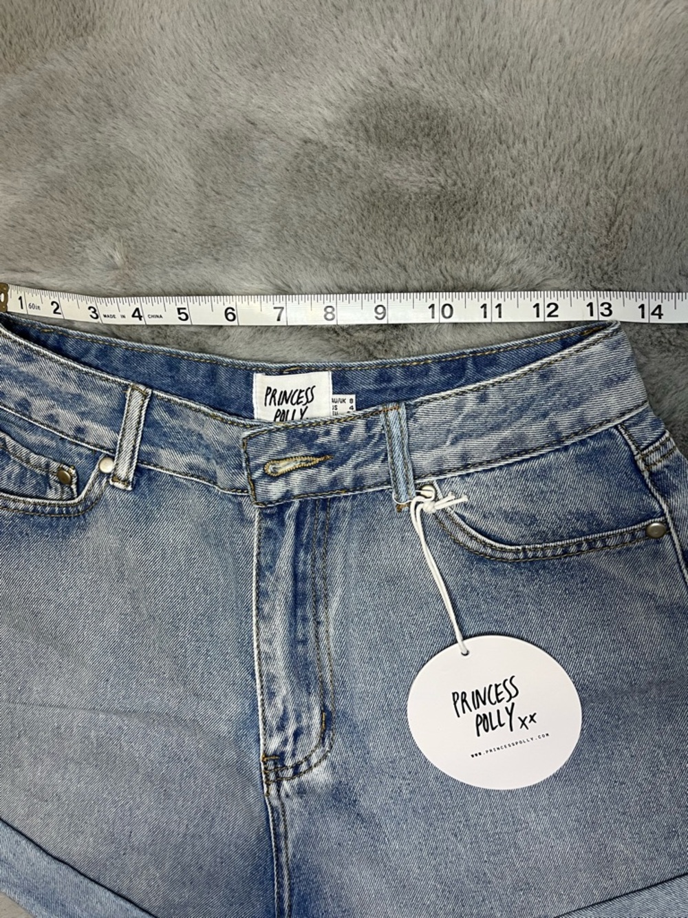 Princess Polly Washed Light Blue High-Rise Denim Shorts - Picture 5 of 5